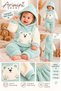Hooded Teddy Bear Embroidered Welsoft 2-Piece Baby Set - 3