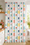 Patchwork Floral and Striped Polka Dot Patterned Digital Printed Single Wing Background Curtain (with Throw Pillow as a Gift) - 2
