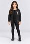Girl's Zippered College Jacket with Pockets and Embroidery Detail Long Sleeve Sweatshirt Ak26690
