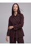 Two Mt Shop Quality Lcw Studio Burgundy Gabardine Plain Oversize Women's Jacket