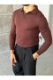 Soft Textured Basic Polo Collar m Brown