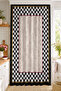 Black and White Checkered Pattern and Antique Texture Modern Digital Printed Single Wing Background Curtain (Throw Pillow Gift)