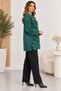 Plus size floral print slit knit sweater - petrol green - 4