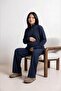 Urban Corduroy Fabric Half-Zip Maternity and Postpartum Tracksuit Set