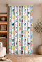 Patchwork Floral and Striped Polka Dot Patterned Digital Printed Single Wing Background Curtain (with Throw Pillow as a Gift) - 3