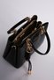 Wrinkled Textured Handbag Black - 4