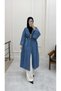 Monaco Brooch Detailed Denim Kimono - 2