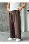Pleated Belted Baggy Fabric Trousers t Brown - 4