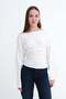Kayık Neckline Gathered Blouse B07037 - 2