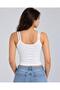 Women's Ecru Double Strap Buttoned Covered Tank Top - 4