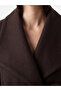 Two Mt Shop Quality Lcw Everyday Brown Double-Breasted Collared Belted Women's Coat - 3