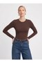 Women's Long Sleeve Crew Neck Slim Fit Stretchy Bodysuit
