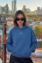 Women's Oversize Sweatshirt Hoodie Chmp Summer Printed Marine – Hooded, Kangaroo Pocket, 3 Thread Fleece - 4