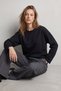 100% Cotton Single Jersey Oversize Women's Long Sleeve T-Shirt Compact Combed Cotton Soft Fabric Loose Fit Breathable Anti-Sweat Basic Black T-Shirt - 3