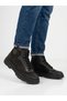 Men's black genuine leather fur-lined comfort fit orthopedic sole everyday boots - 3
