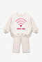 Ecru Patterned Baby Tracksuit Set - Aracely - 2