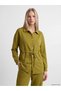 Two Mt Shop Quality Natuvera Green Interlock Plain Loose & Baggy Women's Shirt Jacket