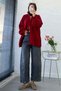 Premium Double-Sided Zippered High Collar Cardigan - Red - 8