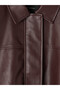 Two Mt Shop Quality Lcw Everyday Plum Faux Leather Plain Standard & Regular Women's Leather Look Jacket - 6