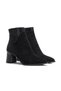 Women's Stylish Boots with Stone Detail and Thick Heels in Suede Look - 5