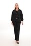 Pocket Detailed Gold Snap Button Chenille Denim Fabric Stylish Plus Size Top and Bottom Set - 4