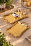 Set of 2 Stainless Steel Trays – Patterned Serving Presentation Tray, Promise Engagement Treat Tray, Non-Tarnishing