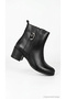 Women's Genuine Leather Boots with Buckle Detail, Short Heeled, Zippered Ankle Bootie, Classic Daily Comfortable Boots Xarnel - 7