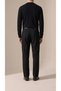 Men's elastic waist pleated relaxed fit fabric trousers - 2