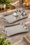 Set of 2 Stainless Steel Trays – Patterned Serving Presentation Tray, Promise Engagement Treat Tray, Non-Tarnishing