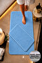 Lunasoft Blue Non-Slip Base Machine Washable 70X120 50X60 Soft Surface Bath Mat