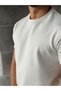 Dubble Face Kumaş Basıc T-shirt Beyaz - 2
