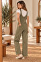 Plna6154 – Denim Overalls with Front Pockets – Khaki - 2