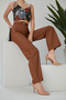 Women's Matte Leather High Waist Wide Leg Palazzo Trousers - 8