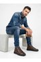 Men's Brown Genuine Leather Zippered Casual Boots - 2