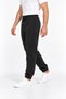 Men's Black 3 Thread Ribbed Elastic Cuff Sweatpants Soft Cotton - 5