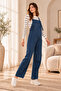 Plna6152 – Denim Overalls with Front Pockets – Blue - 2