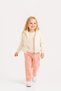Baby Girl 1-4 Years Old Floral Embroidered Soft Trousers Powder - 2