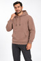 Men's Brown 3-Thread Sweatshirt with Kangaroo Pocket, Fleece Lining, Warm and Comfortable - 2