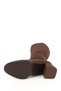 Women's Brown Suede Zippered Thick Heeled Boots - 7