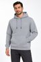 Men's Gray 3 Thread Kangaroo Pocket Sweatshirt with Fleece Lining for Warmth - 8