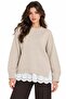 Beige Guipure Detailed Knitwear Sweater - 2