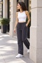Baggy, Cuffed, Side-Piping, 3-Thread Winter Women's Anthracite Sweatpants - 4