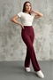 High Waist Gathering Effect Spanish Flared Crepe Trousers - 7