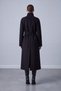 Belted Stand Collar Cashmere Coat Black 32526 - 3