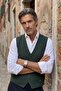 Men's Knitwear Nefti Vest Fine Textured Buttoned V-Neck Steel Knit Classic Fit - 5443Ls - 3