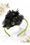 Sequined One-Shoulder Tulle Skirted Girl's Dress with Bow and Crown Accessories - 3