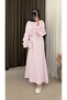 Dress with Flounced Sleeves - 1388 - Powder Pink - 2