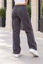 Baggy, Cuffed, Side-Piping, 3-Thread Winter Women's Anthracite Sweatpants - 5