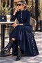 Buketli̇ Women's D Mock Neck and Two Side Snap Detail Steel Knitted Combed Cotton Knitwear Long Sleeve Long Dress - 3
