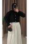 Heart Buttoned Knitwear Cardigan - Black - 3
